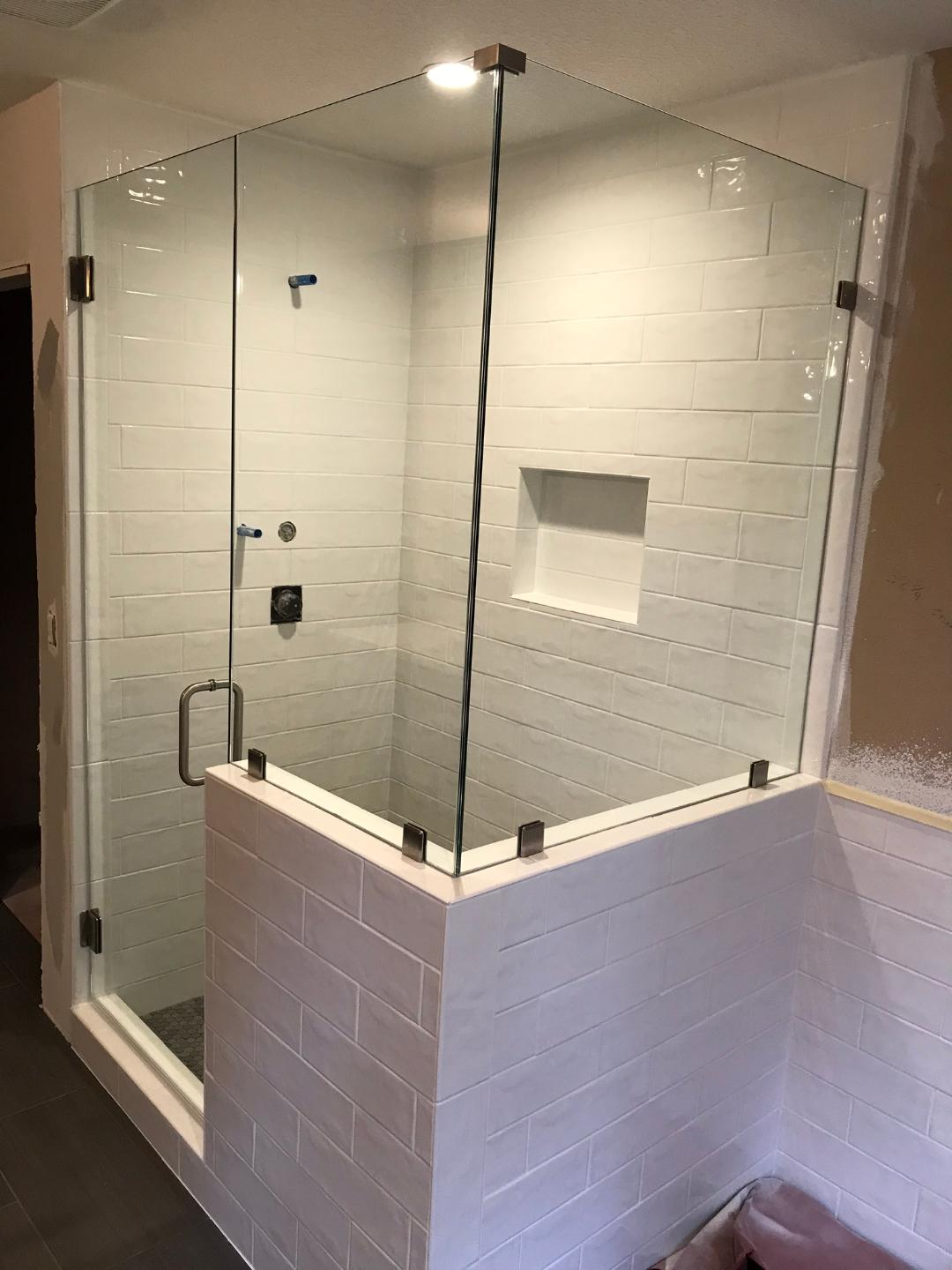 custom shower glass installation